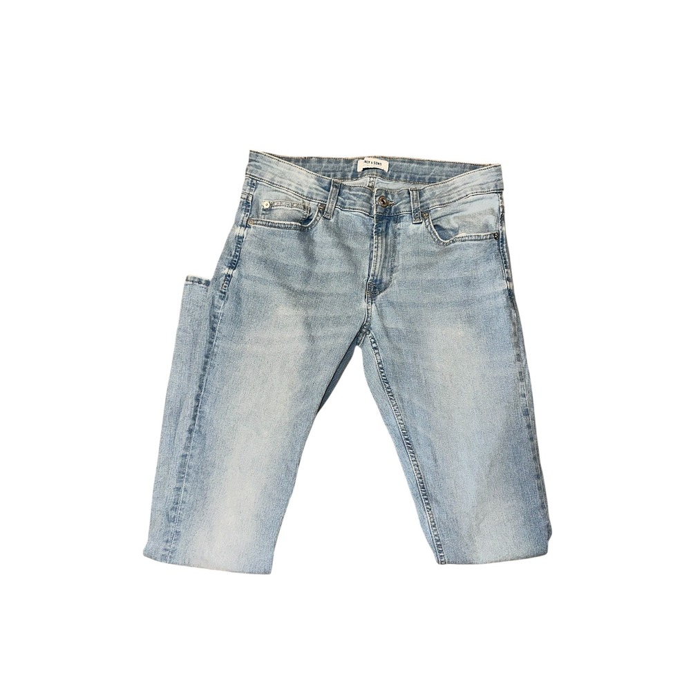 ONLY & SONS Mens Light Wash Slim Fit Denim Jeans W32 L34 Casual Everyday Wear